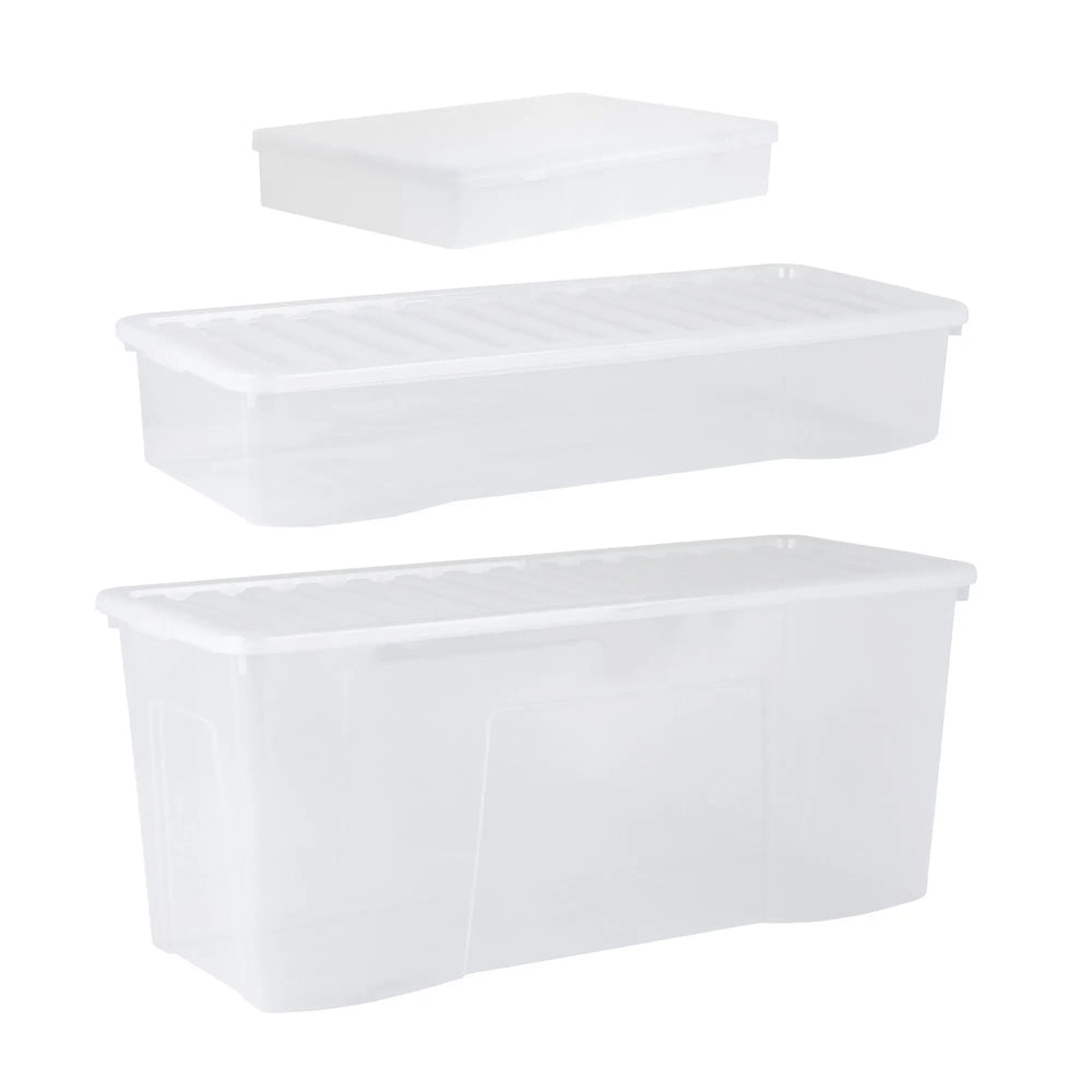 Wham Festive 3 Piece Tree, Decoration & Bauble Storage Boxes Clear Wham Storage