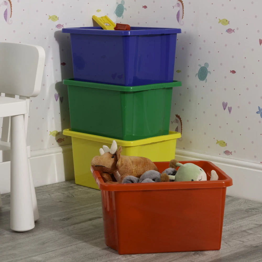 Pack of 4 - 30 Litre Wham Stack & Store Plastic Boxes Wham Storage