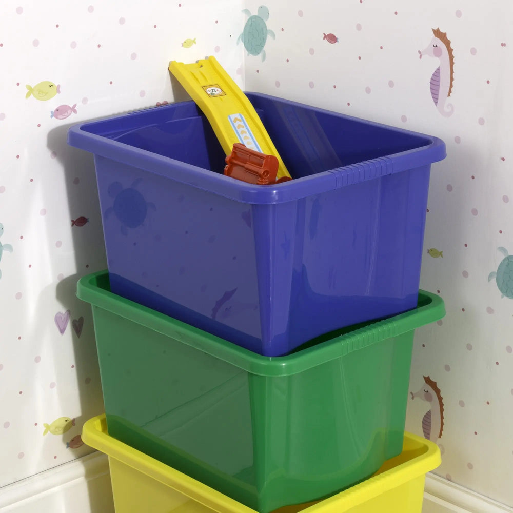 Pack of 4 - 30 Litre Wham Stack & Store Plastic Boxes Wham Storage