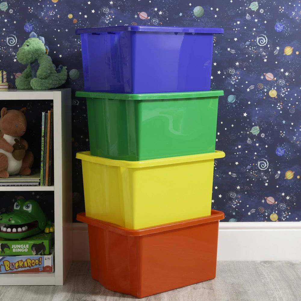 Pack of 4 - 35 Litre Wham Stack & Store Plastic Boxes Wham Storage