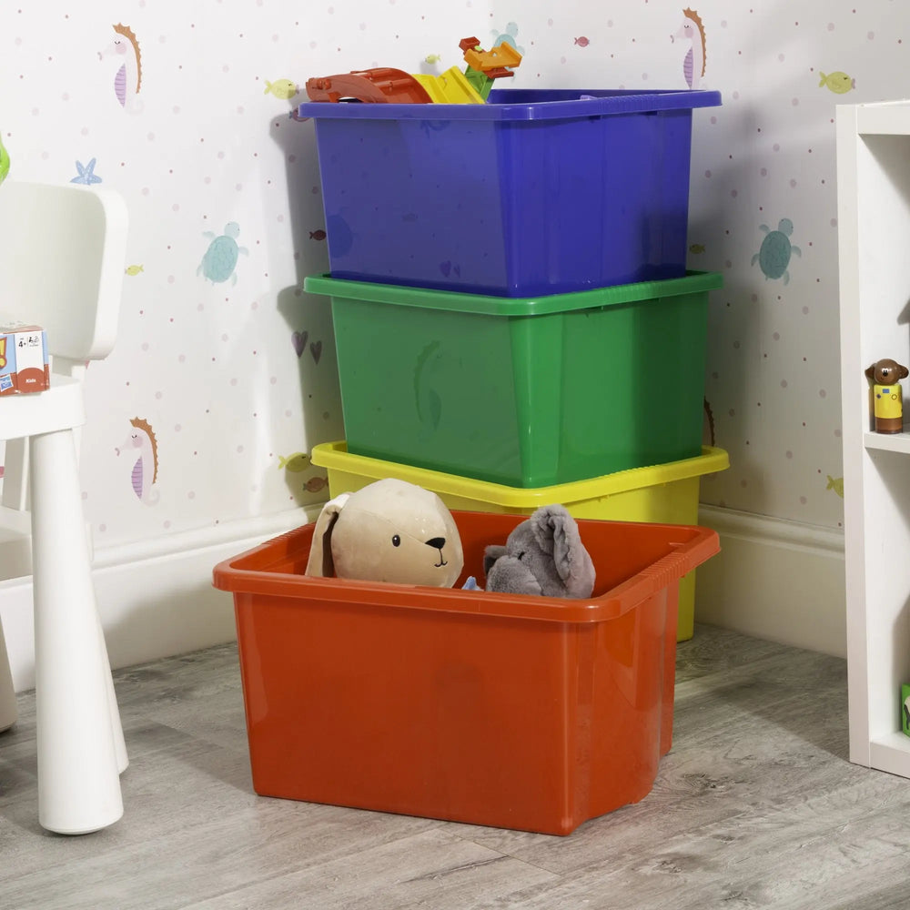Pack of 4 - 35 Litre Wham Stack & Store Plastic Boxes Wham Storage