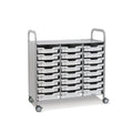 Callero Plus Treble Column Silver Trolley with 24 Shallow Trays Gratnells