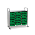 Callero Plus Treble Column Silver Trolley with 24 Shallow Trays Gratnells
