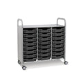 Callero Plus Treble Column Silver Trolley with 24 Shallow Trays Gratnells