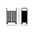 Callero Plus Double Column Silver Trolley with 16 Shallow Trays Gratnells