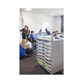 Callero Plus Double Column Silver Trolley with 16 Shallow Trays Gratnells