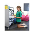Callero Plus Double Column Silver Trolley with 16 Shallow Trays Gratnells