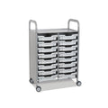 Callero Plus Double Column Silver Trolley with 16 Shallow Trays Gratnells
