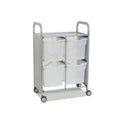Callero Plus Double Column Silver Trolley with 4 Jumbo Trays Gratnells