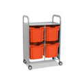 Callero Plus Double Column Silver Trolley with 4 Jumbo Trays Gratnells