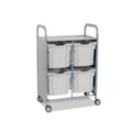 Callero Plus Double Column Silver Trolley with 4 Jumbo Trays Gratnells