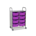 Callero Plus Double Column Silver Trolley with 8 Deep Trays Gratnells