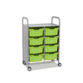 Callero Plus Double Column Silver Trolley with 8 Deep Trays Gratnells