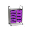 Callero Plus Double Column Silver Trolley with 8 Shallow & 4 Deep Trays Gratnells