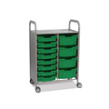 Callero Plus Double Column Silver Trolley with 8 Shallow & 4 Deep Trays Gratnells