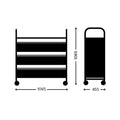 Callero Plus Tilted Shelf Silver Trolley Gratnells
