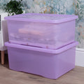Pack of 5 - 45 Litre Crystal Sparkle Plastic Storage Boxes and Lids