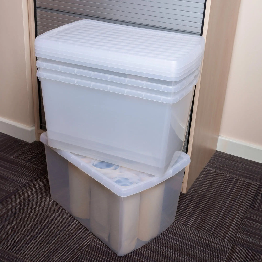 SINGLE - 62 Litre Wham Clip Plastic Storage Box with Lid 13.02 Wham Storage