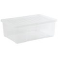 Pack of 4 - 68 Litre Crystal Plastic Storage Box with Lid Wham Storage