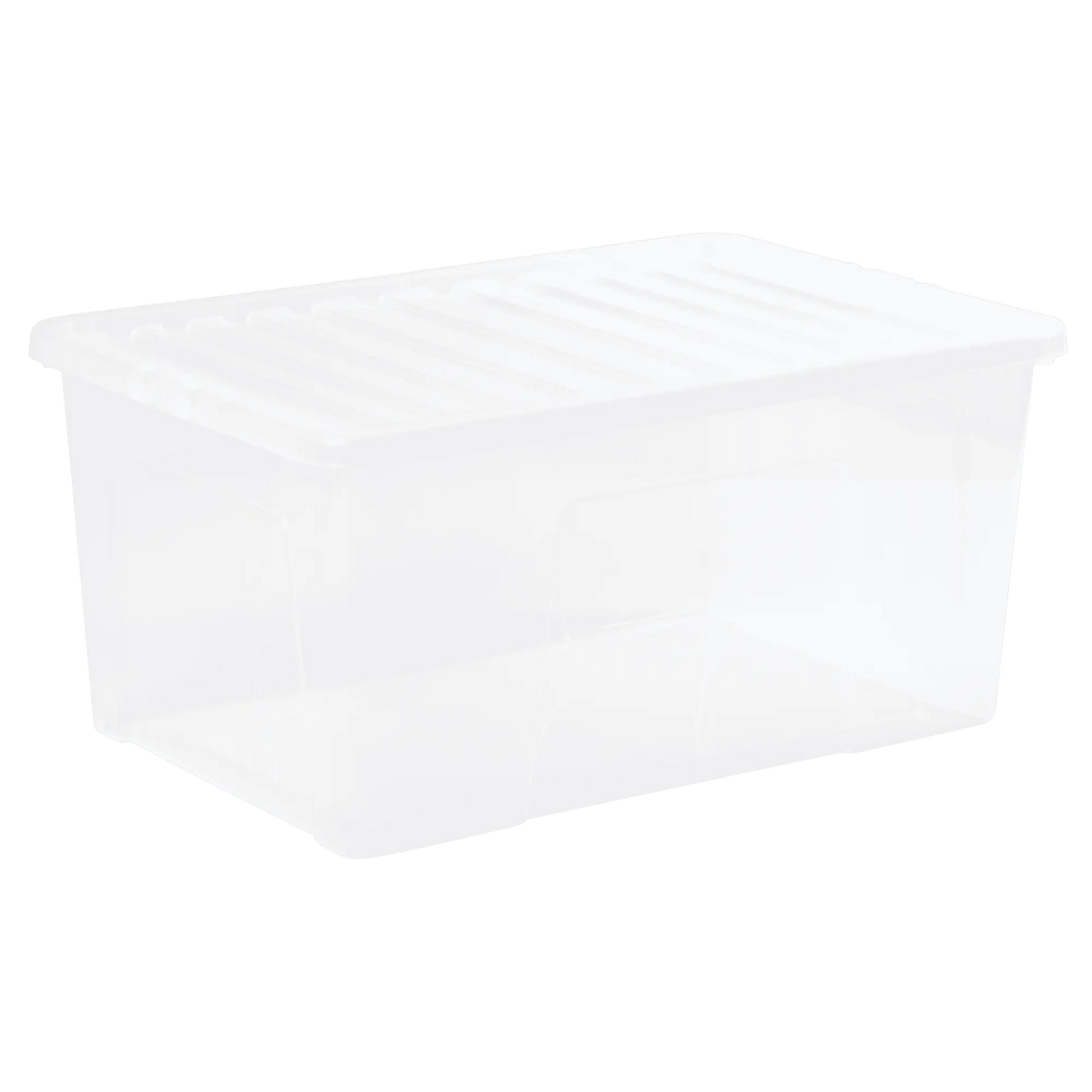 Pallet Deal x 102 - 90 Litre Crystal Plastic Storage Boxes with Lids Wham Storage
