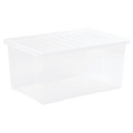Pallet Deal x 102 - 90 Litre Crystal Plastic Storage Boxes with Lids Wham Storage