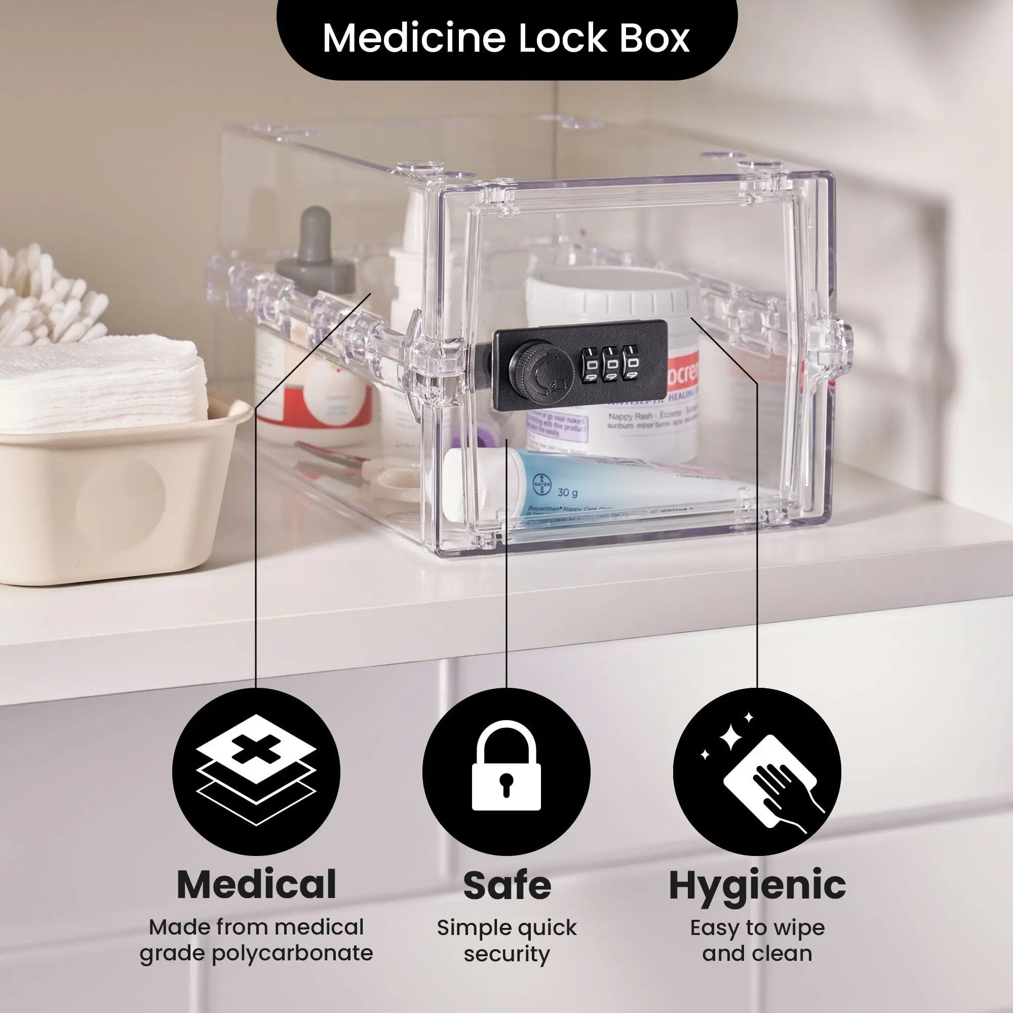 Buy Plastic Lockabox Mini Clear | Combination Lockable Plastic Box