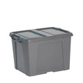 Pack of 4 - 40 Litre Smart Storemaster Plastic Storage Boxes with Lids Strata