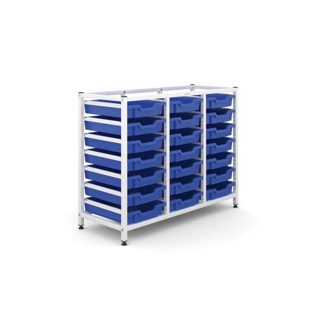 Science Bench Height Treble Frame with 21 Shallow Trays Gratnells