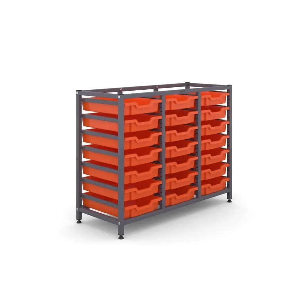 Science Bench Height Treble Frame with 21 Shallow Trays Gratnells