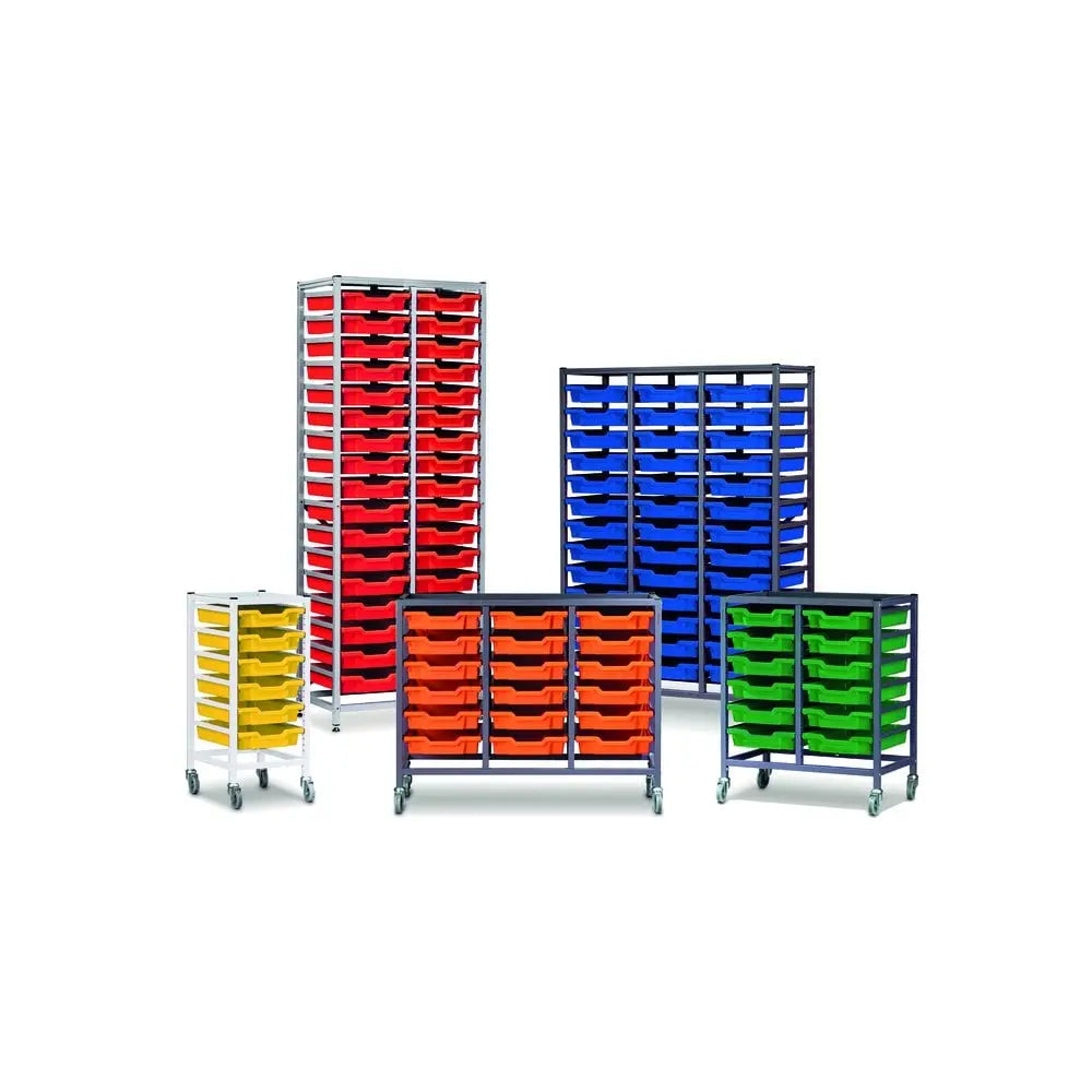 Science Bench Height Treble Frame with 21 Shallow Trays Gratnells