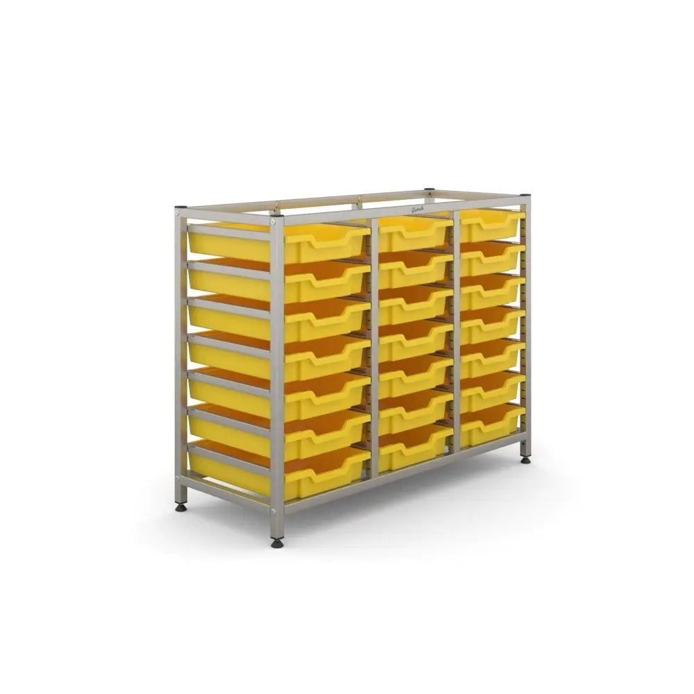 Science Bench Height Treble Frame with 21 Shallow Trays Gratnells