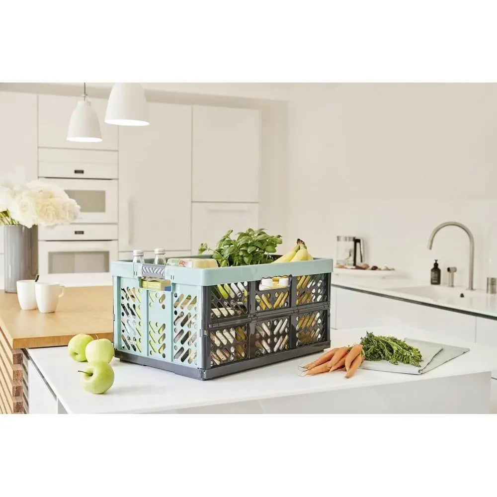 Lea 32 Litre Plastic Folding Box with Soft Grip Handles Keeeper