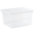 Z Pallet Deal x 240 - 37 Litre Crystal Plastic Storage Boxes with Lids Wham Storage