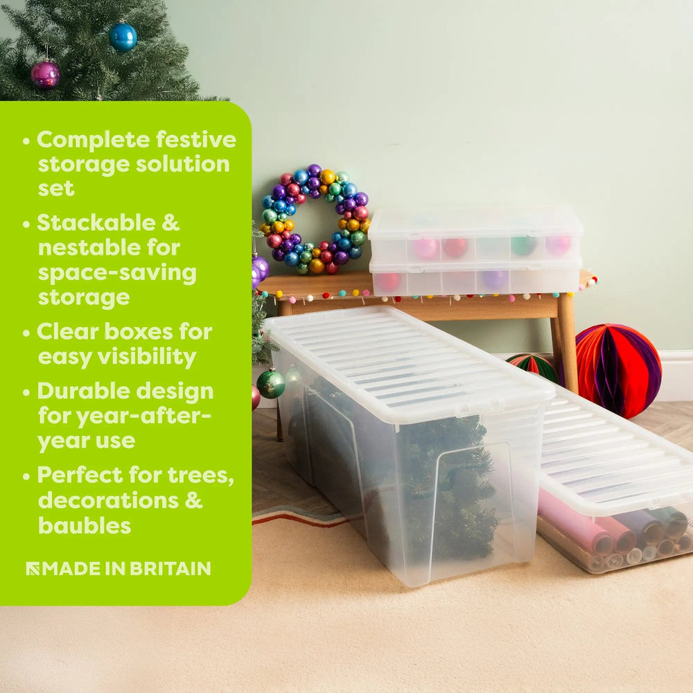 Wham Festive 4 Piece tree, Decoration & 2 Bauble Storage Boxes Wham Storage