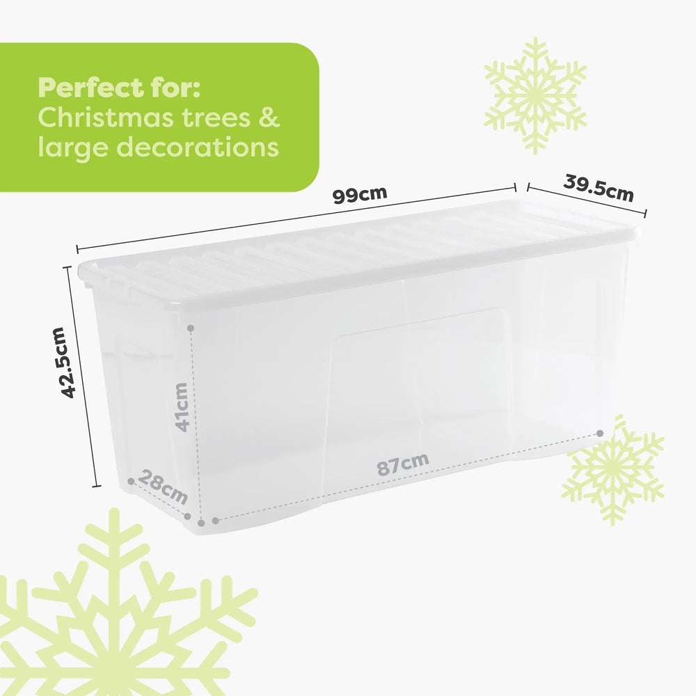 Wham Festive 3 Piece Tree, Decoration & Bauble Storage Boxes Clear Wham Storage