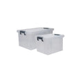 Stackmaster Set of 2 Plastic Storage Boxes with Lids Strata