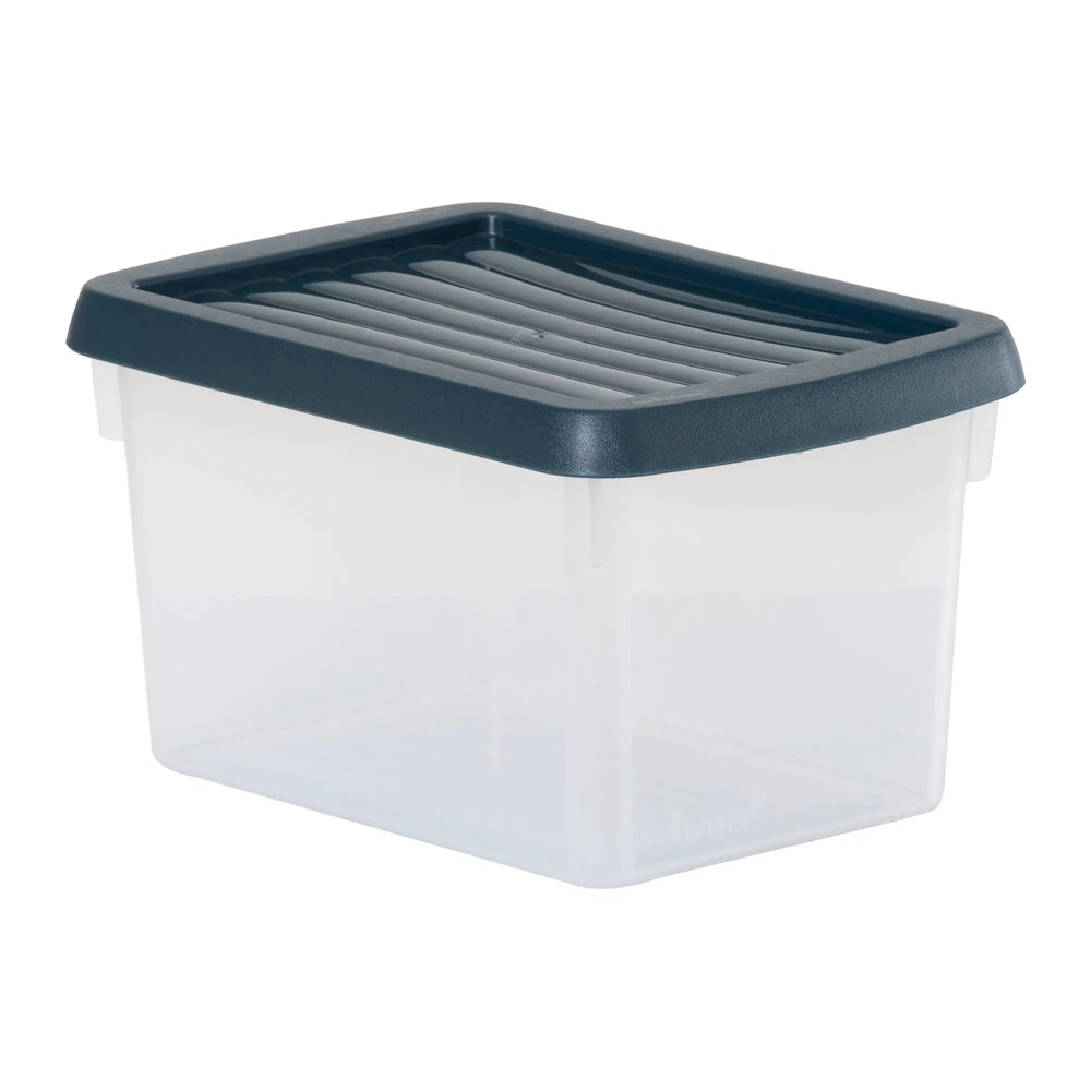 Set of 4 - 1.5 Litre Wham Plastic Storage Boxes with Mixed Coloured Lids Wham Storage