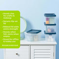 Set of 4 - 1.5 Litre Wham Plastic Storage Boxes with Mixed Coloured Lids Wham Storage