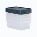 Set of 4 - 3.5 Litre Wham Plastic Storage Boxes with blue/grey Lids Wham Storage