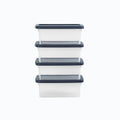 Set of 4 - 3.5 Litre Wham Plastic Storage Boxes with blue/grey Lids Wham Storage