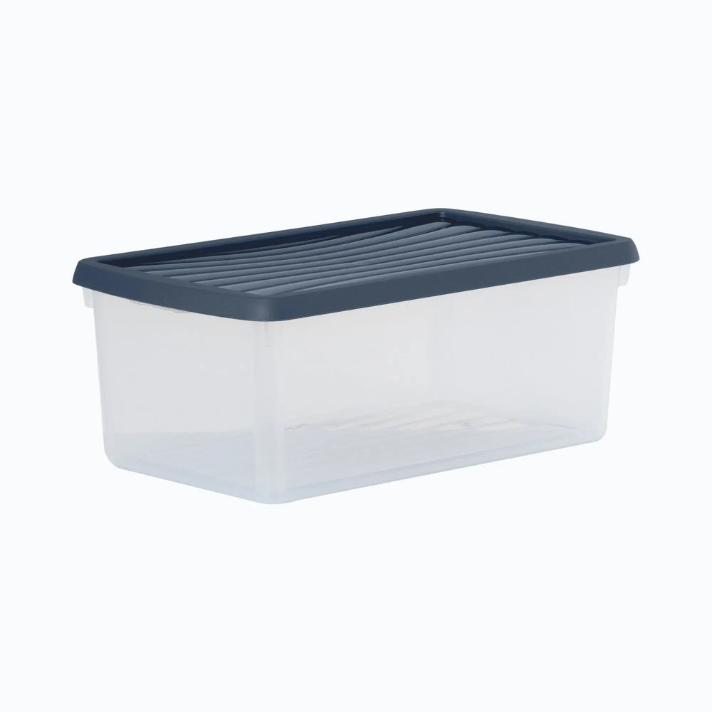 Set of 3 - 9 Litre Wham Plastic Storage Boxes with Mixed Coloured Lids - Shoe Boxes Wham Storage