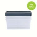Set of 3 - 9 Litre Wham Plastic Storage Boxes with Mixed Coloured Lids - Shoe Boxes Wham Storage