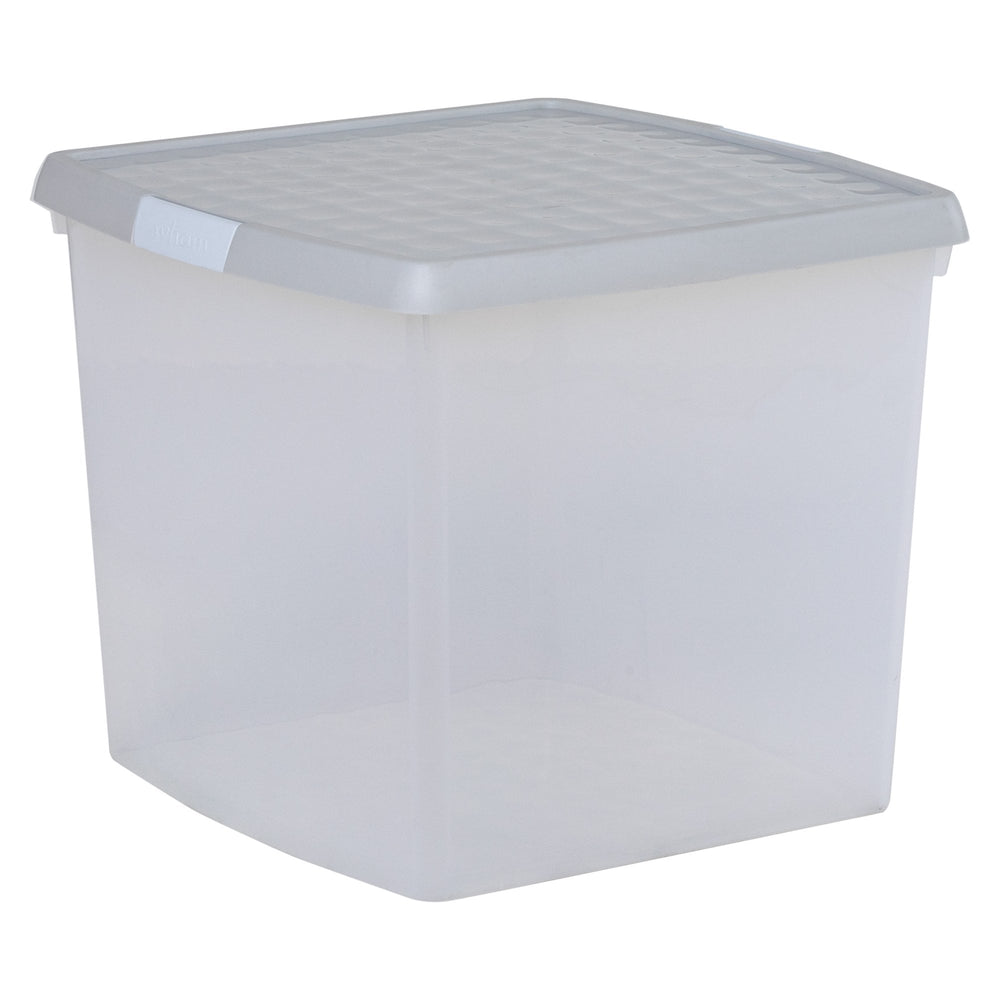 37 Litre Wham Clip Square Plastic Storage Box with Lid 10.03 - Great for 12'' Vinyl Records