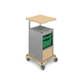 MyBASE® Silver Trolley with Lockable Cupboard and 1 Shallow & 1 Deep Tray Gratnells