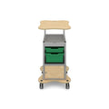 MyBASE® Silver Trolley with Lockable Cupboard and 1 Shallow & 1 Deep Tray Gratnells