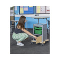 MyBASE® Silver Trolley with Lockable Cupboard and 1 Shallow & 1 Deep Tray Gratnells