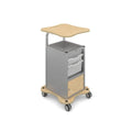 MyBASE® Silver Trolley with Lockable Cupboard and 1 Shallow & 1 Deep Tray Gratnells