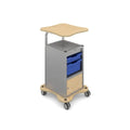 MyBASE® Silver Trolley with Lockable Cupboard and 1 Shallow & 1 Deep Tray Gratnells