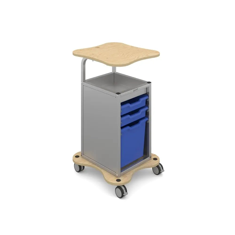MyBASE® Silver Trolley with 2 Shallow & 1 Jumbo Tray Gratnells