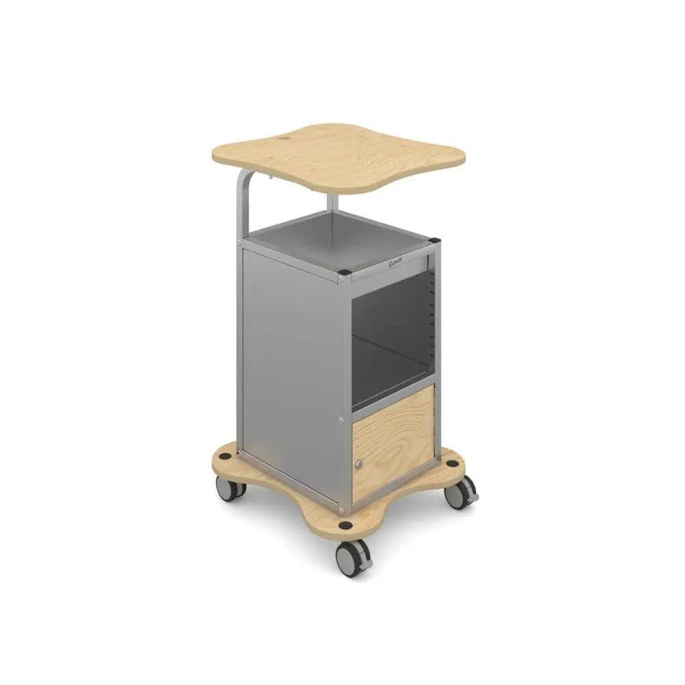 MyBASE® Silver Trolley with Lockable Cupboard Gratnells